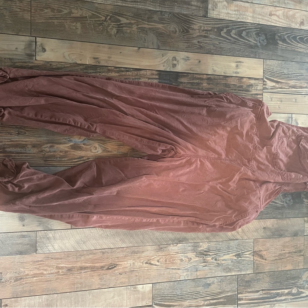 Rust Brown Hooded Jumpsuit